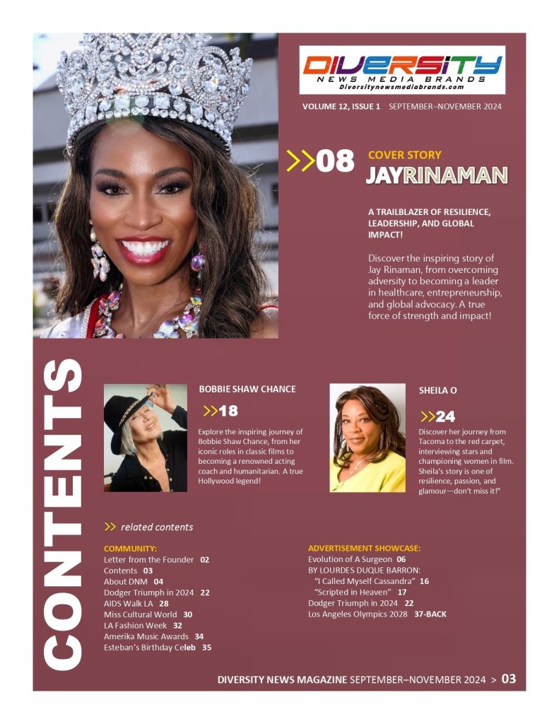 Diversity News Magazine Unveils Landmark September to November 2024 Issue Featuring Jay Rinaman, Sheila O, and Bobbie Shaw Chance, Celebrating Resilience, Leadership, and Excellence